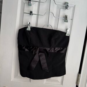speechless black formal tube top with satin bow detail